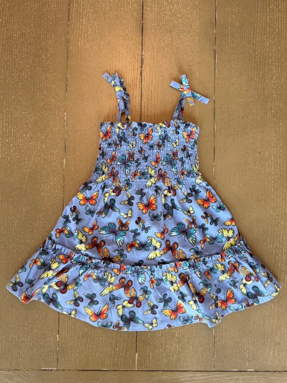 Kidgets Toddler Girls’ Faux Denim Colorful Butterfly Summer Dress • Size 3T